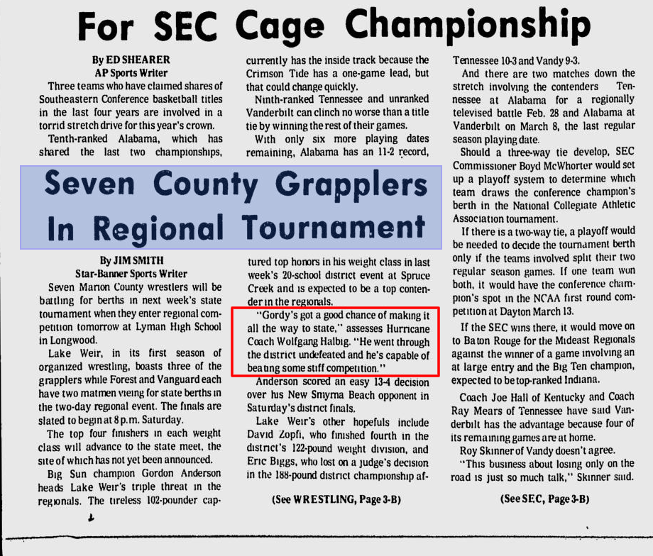 Wolfgang Halbig sec cage championship